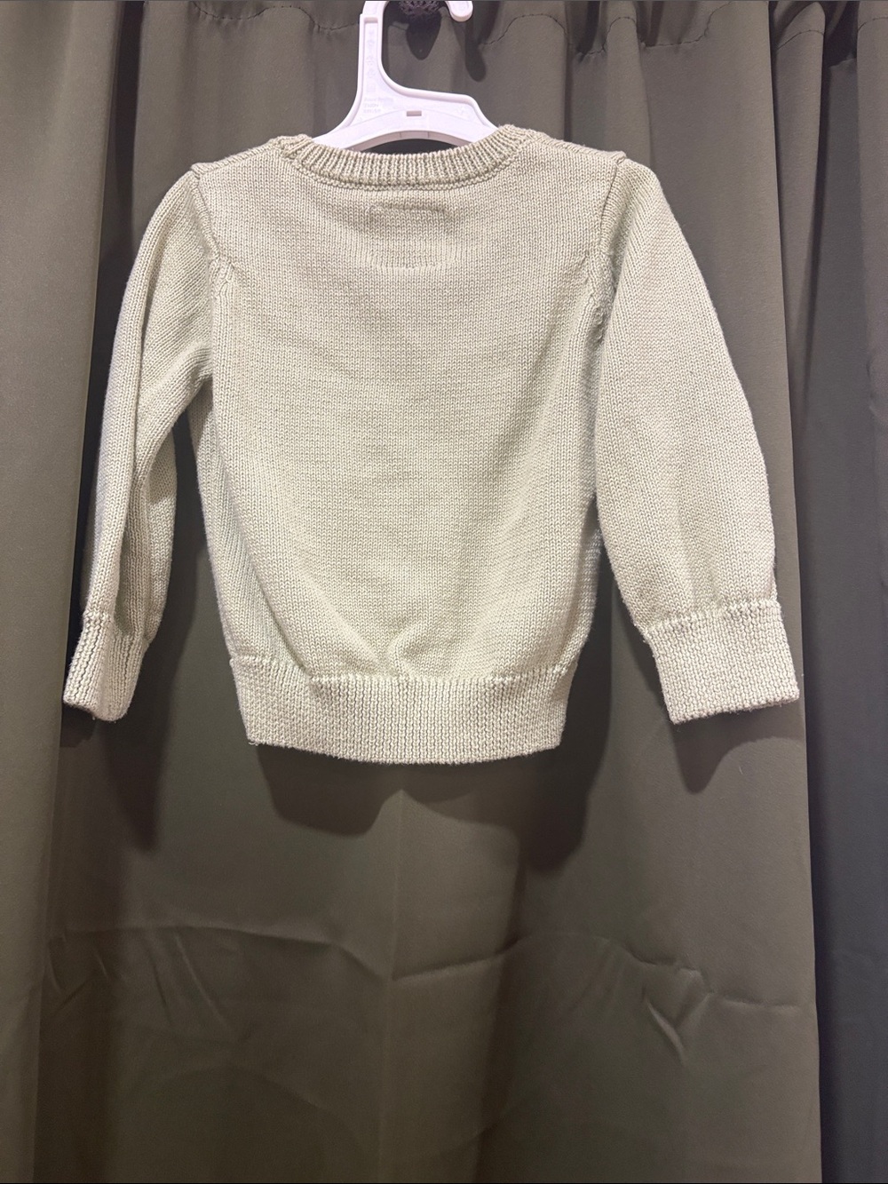 Kids Dinosaur Embroidered Knit Sweater - Sage Green - Picture 2 of 4